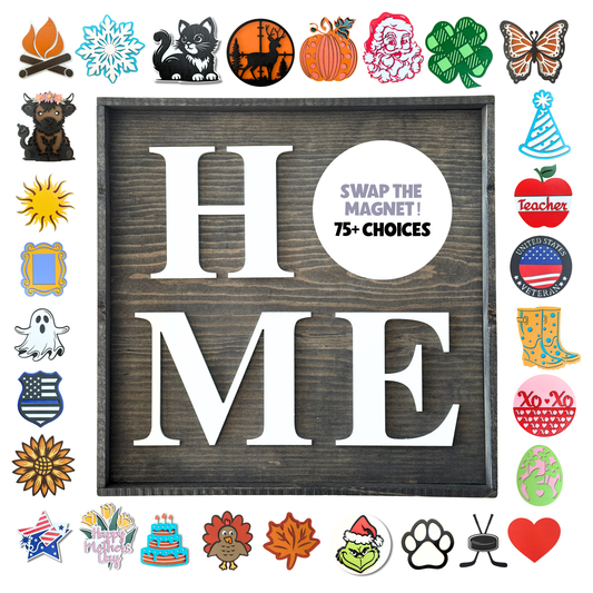 11 X 11 Interchangeable Home Sign - Ebony