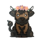Highland Cow Floral - Magnet