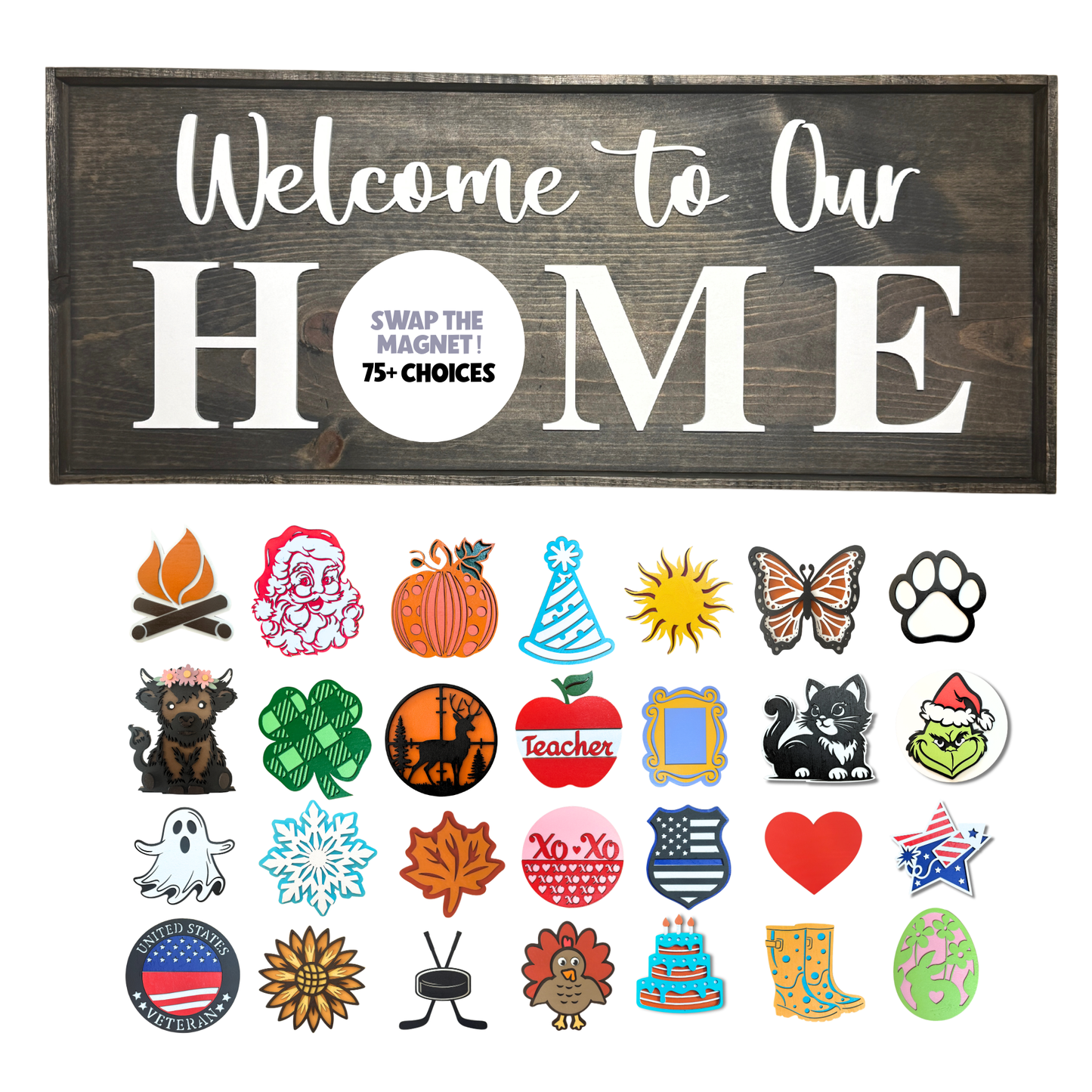 23 X 9 Interchangeable Home Sign - Ebony