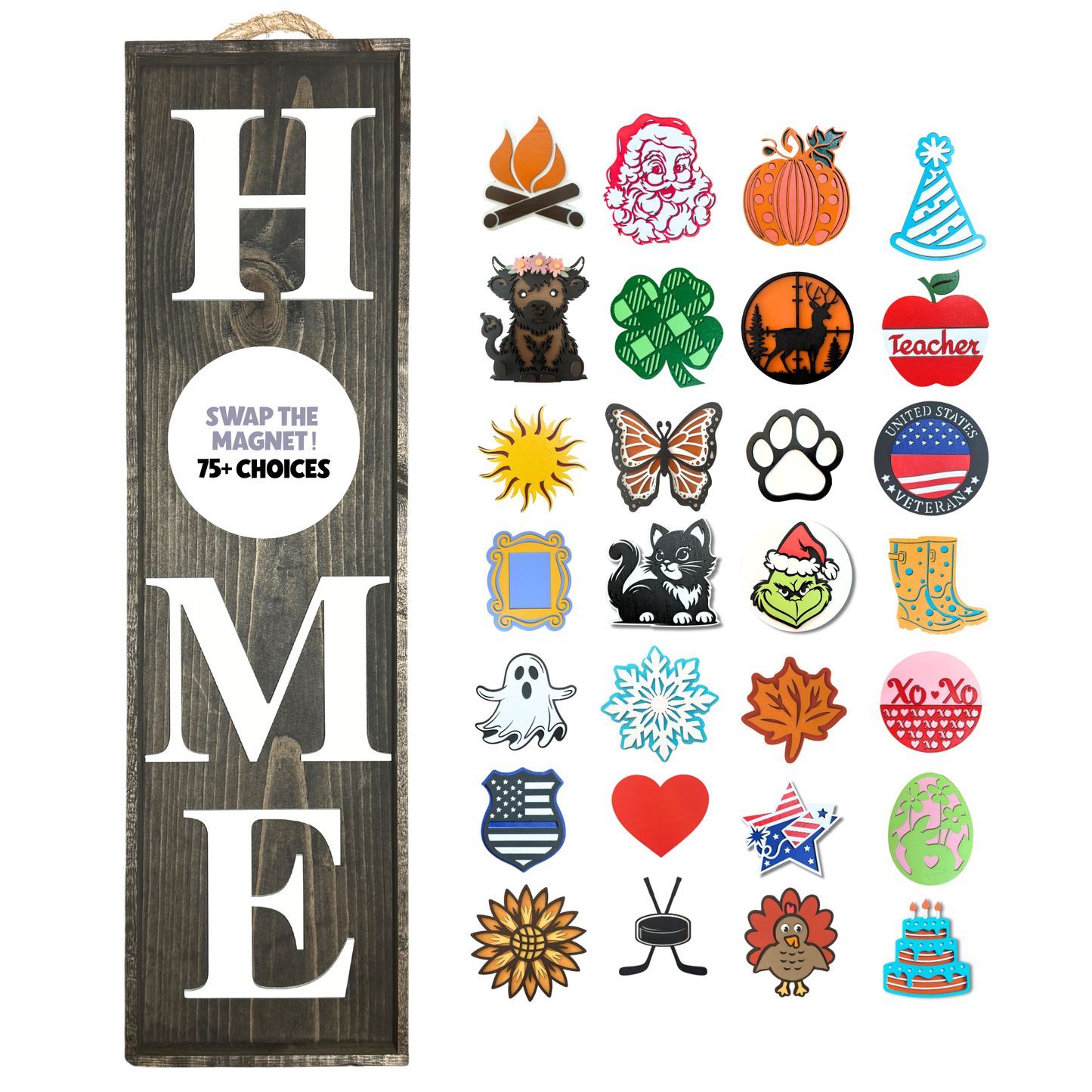 21 X 6 Interchangeable Home Sign - Ebony