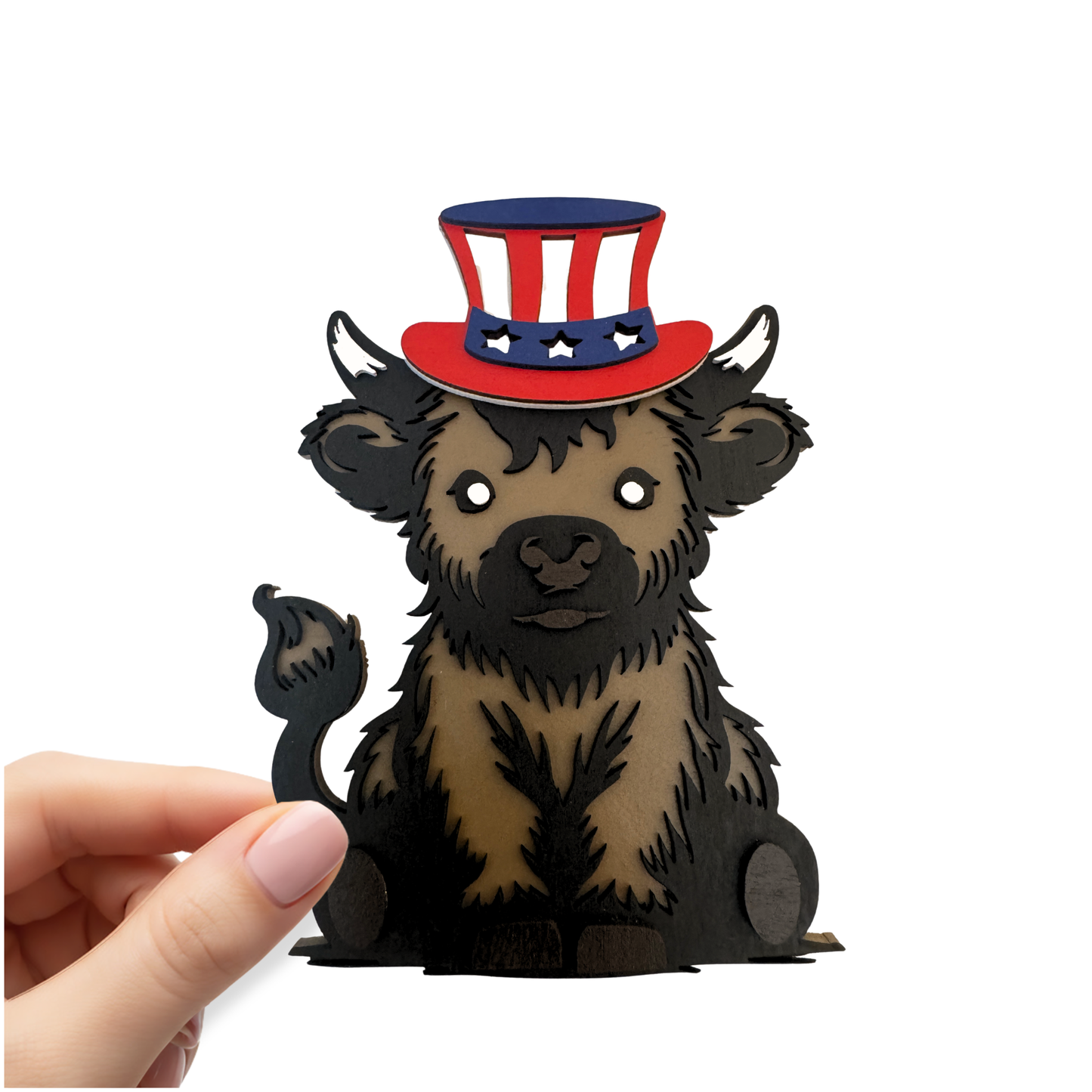 Highland Cow 4th of July - Magnet