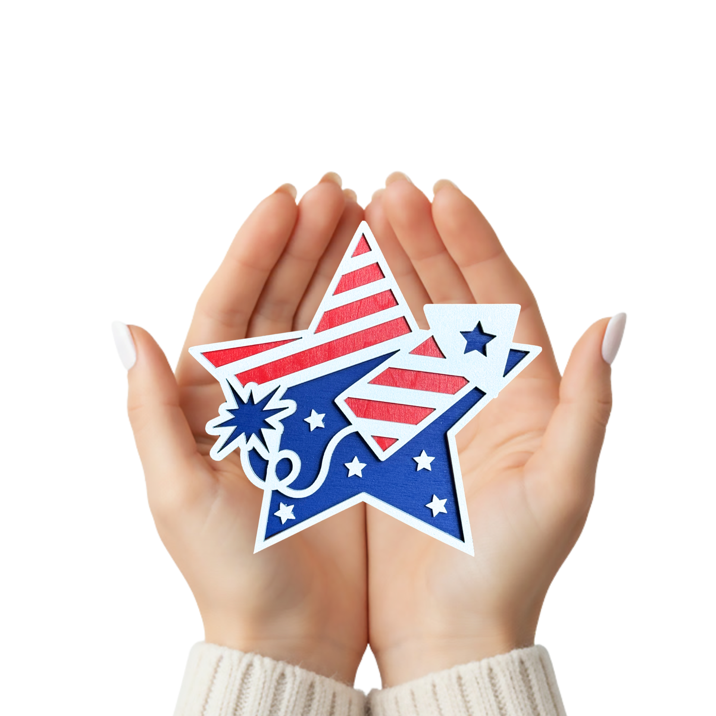 4th of July Star Firework - Magnet